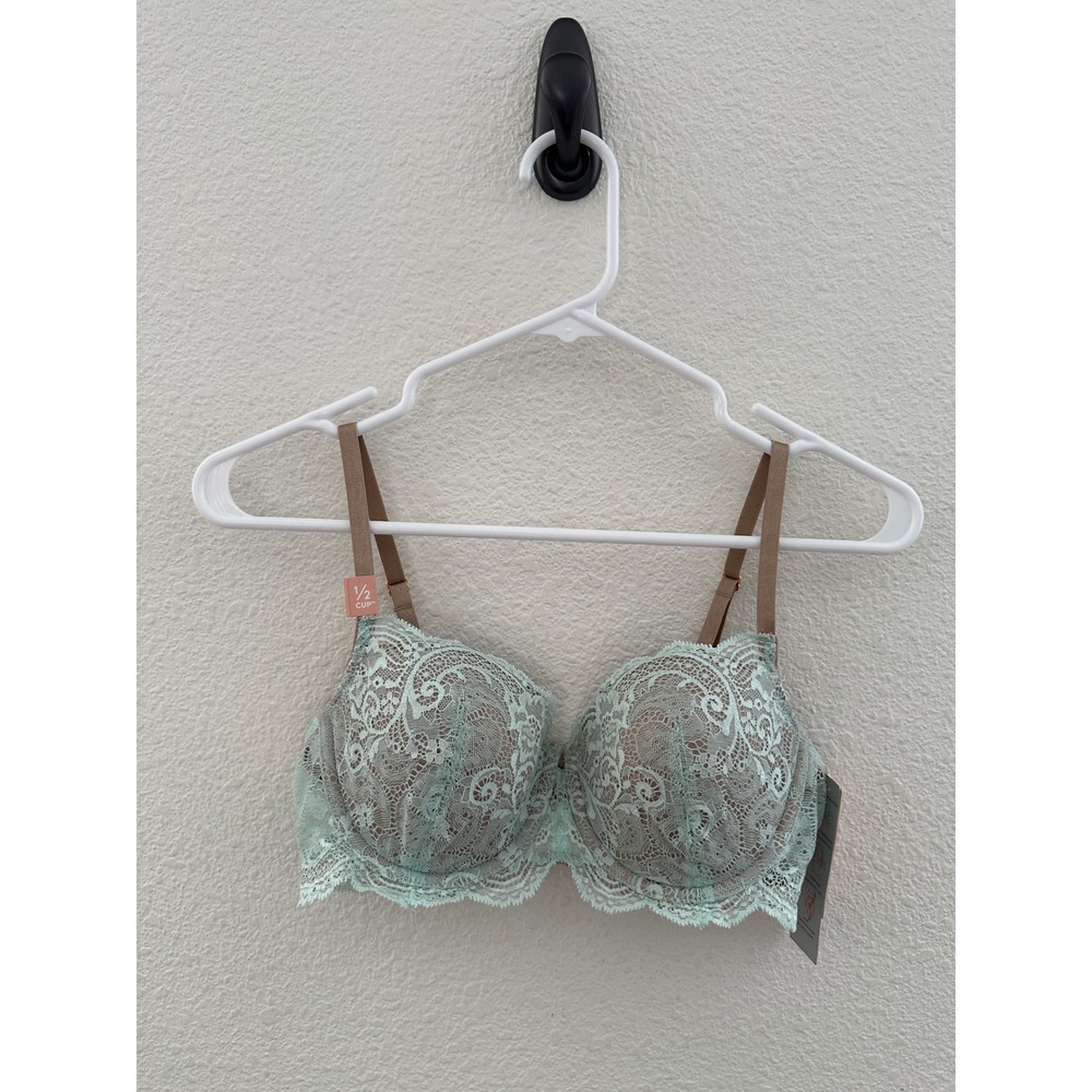 ThirdLove T-Shirt Bra Womens 34C 1/2 Mint Green Lace 24/7 Memory Foam Underwire